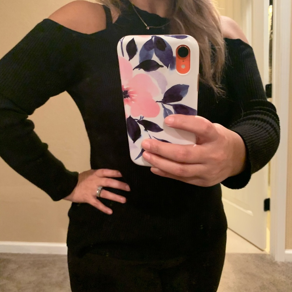 Cold shoulder sweater